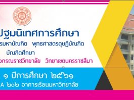 ปฐมนิเทศการศึกษา ระดับบัณฑิตศึกษา